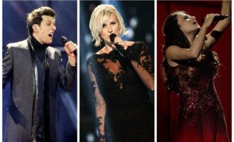 Armėnijos atstovas "Aram MP3", Švedijos atstovė Sanna Nielsen ir Azerbaidžano atstovė Dilara Kazimova