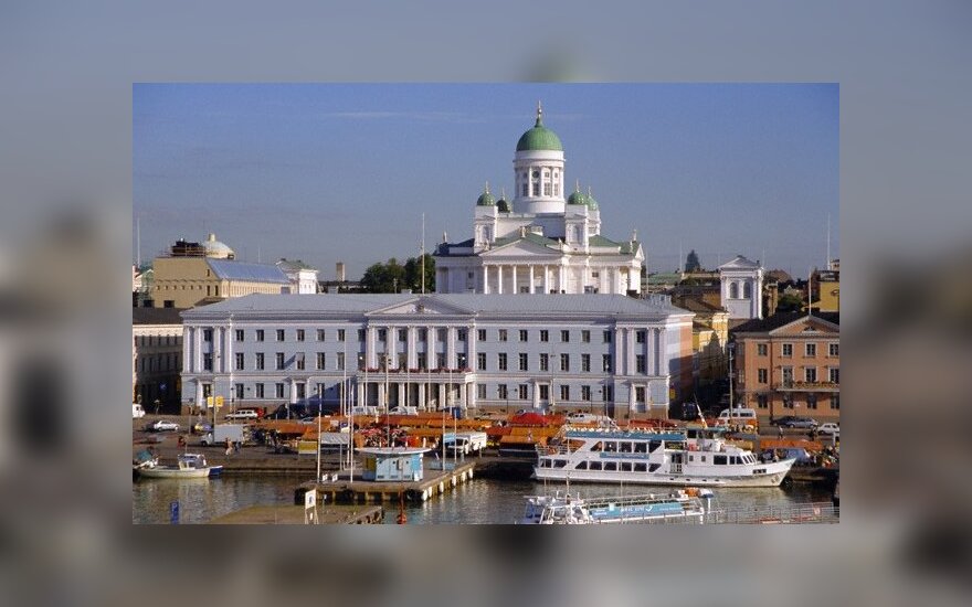 View to Market Square on Waterfront and Lutherian Cathedral, Helsinki, Finland, Scandinavia, Europe