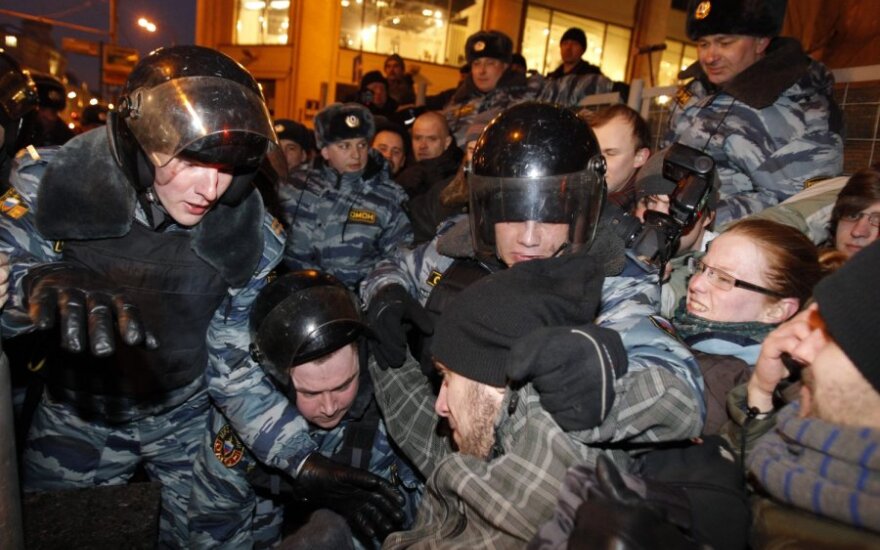 Opozicijos protestas prieš V.Putino pergalę