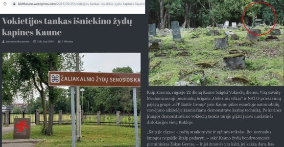 Pasaulį šiurpina melaginga naujiena: kaltina NATO tankus išniekinus Kauno žydų kapines
