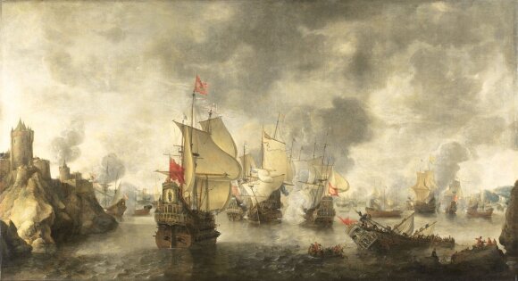 Venecijos ir Nyderlandų laivai mūšyje prieš Turkų laivyną