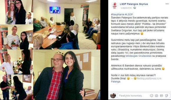 Ir šį liepos 8 d. vykusį LSDP skyriaus susirinkimą S.Grigorian įtraukė į miesto Tarybos nario savarankiško darbo, už kurį tenka mokėti visiems Palangos mokesčių mokėtojams, ataskaitą