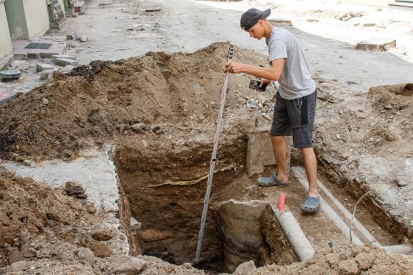 Kaune vykdomi archeologiniai kasinėjimai Vilniaus gatvėje ir rekonstrukcijos darbai.