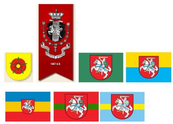 Lietuviškųjų „jotvingių“ („Jotvos – 3“) herbas ir vadinamojo Jotvingių kryžiaus riterių ordino vėliava. Siūlyčiau atkreipti dėmesį į Lietuvos herbo profanaciją ordino vėliavoje – penkialapę rožę Vyties raitelio skyde. Toliau –„Slobodijos“, „Galicijos“, „