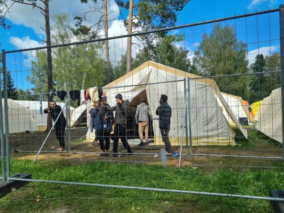 Migrant camp in Rūdninkai