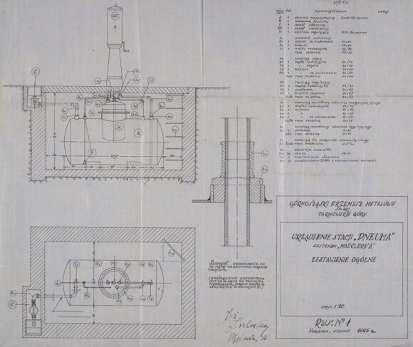 Firmos „Oleum“ Vilniaus magistratui pateiktas planuojamos statyti Katedros aikštėje benzino kolonėlės brėžinys. 1925 metai
