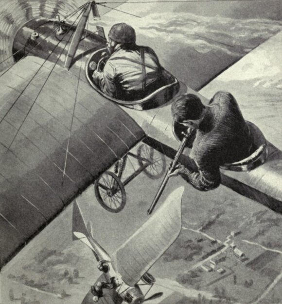I pasaulinio karo oro mūšio iliustracija