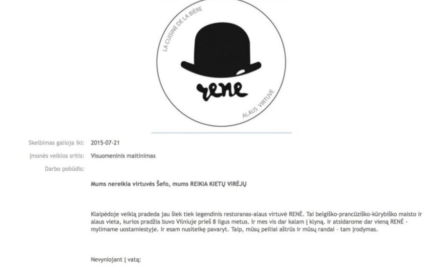 Internete plinta šokiruojantis darbo skelbimas: mums nerūpi, su kuo tu darai „džigi-džigi“