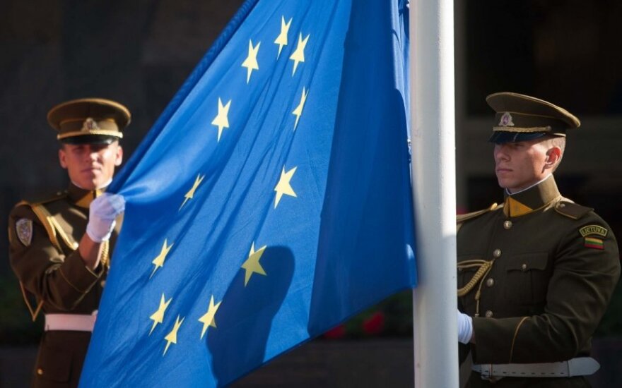 European Union flag raising ceremony in Vilnius