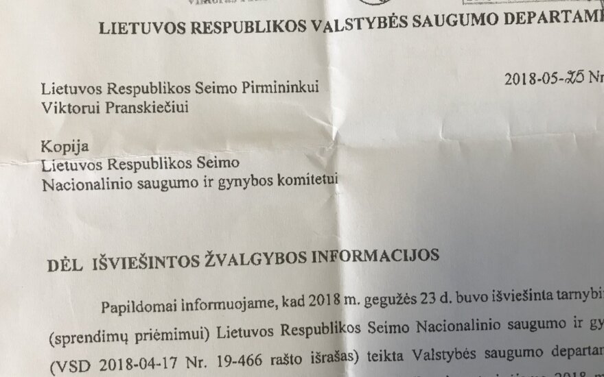 Seimo pirmininko sekretoriate – dokumentų nutekėjimo skandalas