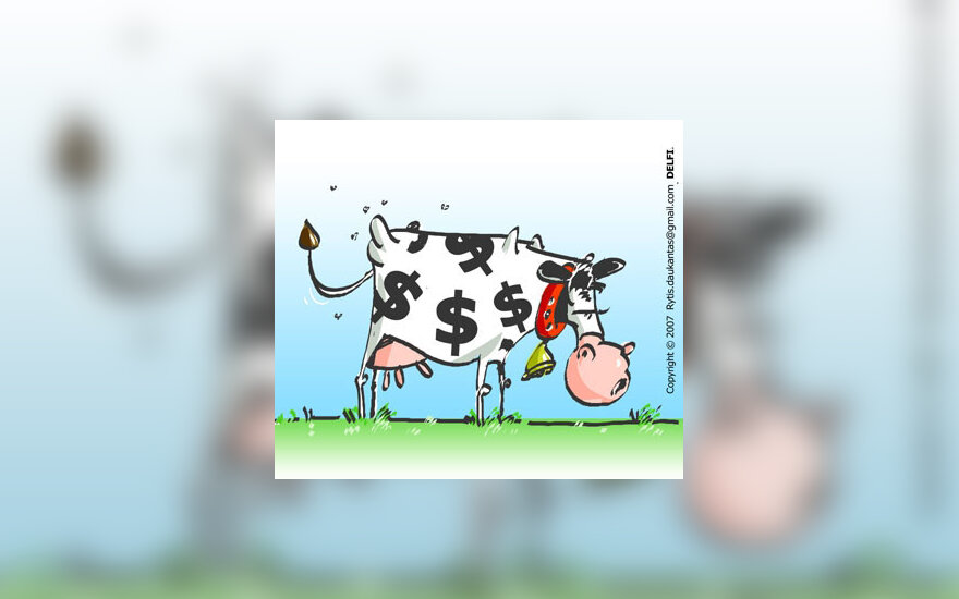 Pienas, maistas, kainos, karikatūra