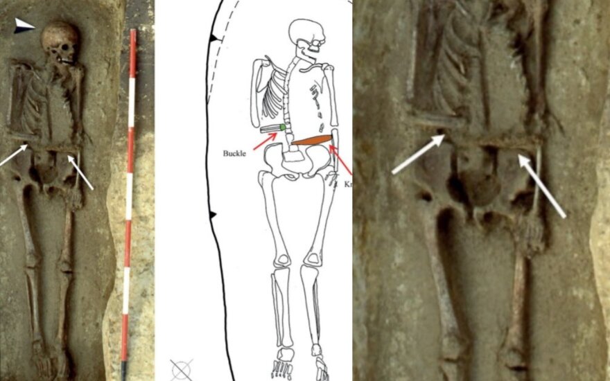 Mįslingasis skeletas, datuojamas VI–VIII amžiumi, buvo rastas Italijos šiaurėje plytinčiame langobardų kapinyne. Micarelli et al./Journal of Anthropological Sciences nuotr.