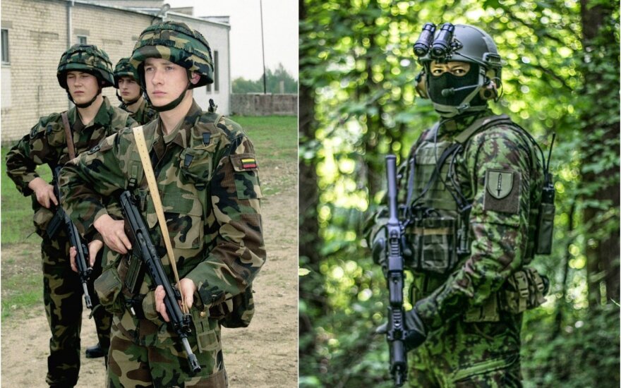 Lithuanian troops in 2003 and 2017