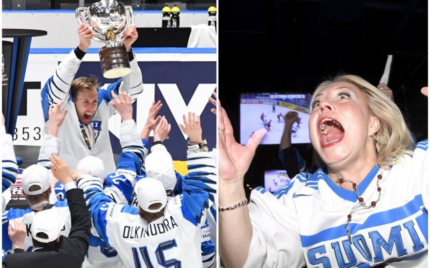 Suomiai švenčia pasaulio čempionų titulą