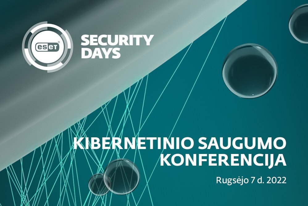 Rugsėjo 7 d. kalendoriuje - ESET kibernetinio saugumo konferencija