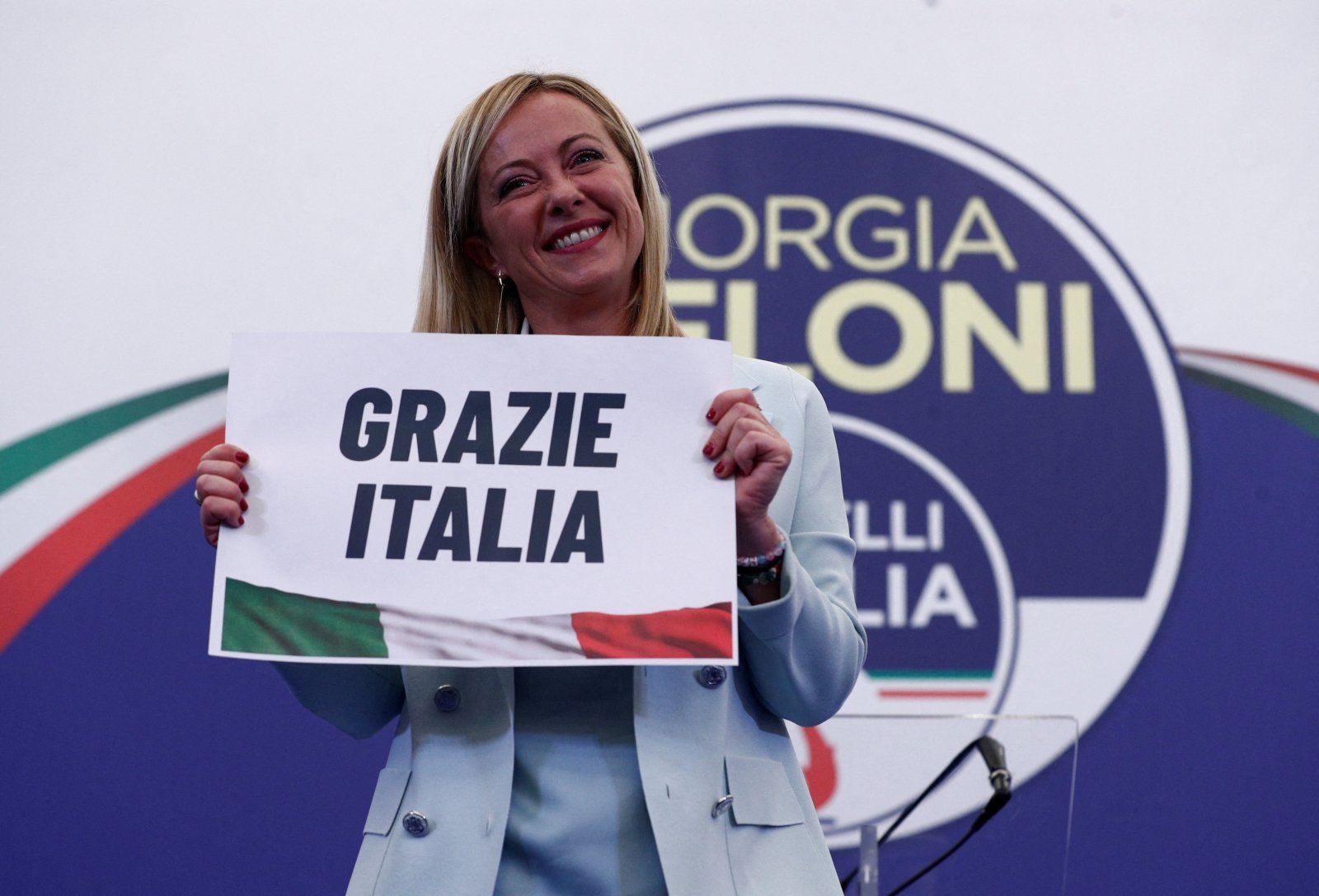 Diffondere bugie sul discorso di vittoria del vincitore italiano Meloni