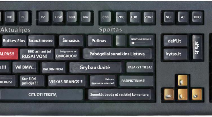 Internetinių portalų komentatoriaus klaviatūra - Galjuokauji.lt