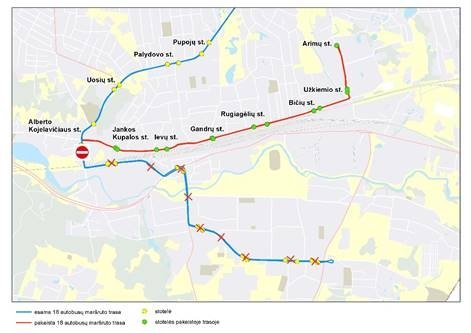В Вильнюсе временно изменится маршрут некоторых автобусов